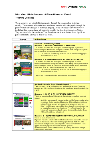 Edwardian Conquest of Wales - Teacher Guidance