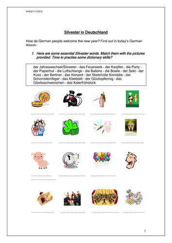 Silvester In Deutschland Teaching Resources