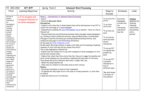 Worksheets Word Processing Worksheets year 4 advanced word processing plans by zand90 teaching plans