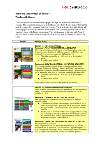 Henry VIII - Teacher Guidance