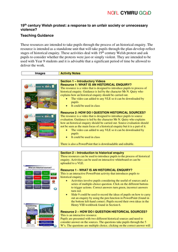 19th Century Welsh Protest - Teacher Guidance