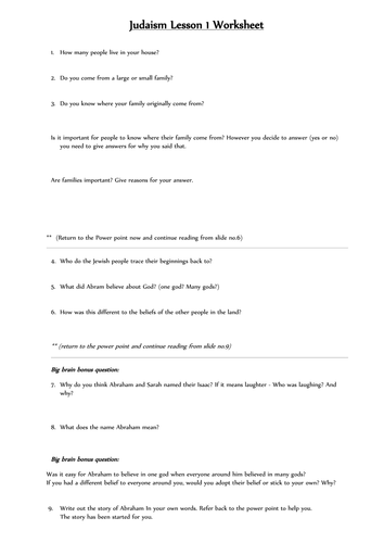 Lesson 1 - Abraham and Sarah