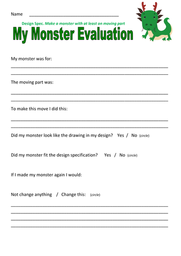 Pneumatics - Evaluation Sheet