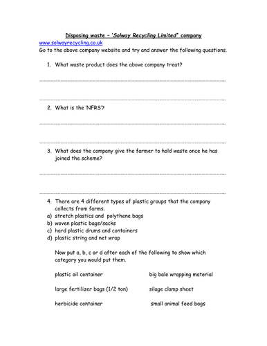 Safety, waste and tools - Disposing plastic