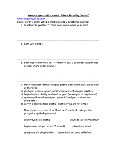 Diogelwch, gwastraff ac offer - Gwaredu plastig