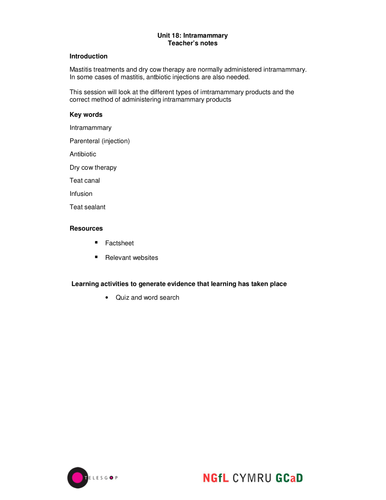 Farm Animal Health - Intramammary