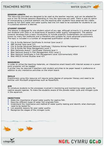 Animal Studies - Water Quality Management