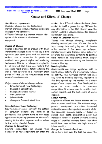 Unit BS3 : Business Decision Making - Change