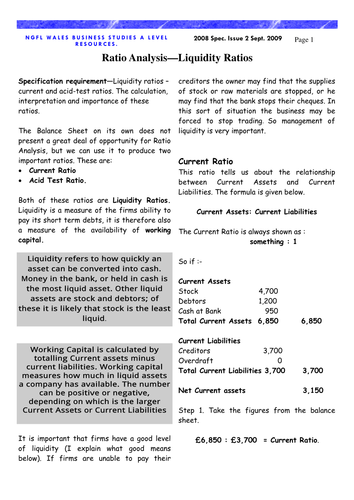 Unit BS3 : Business Decision Making  - Liquidity