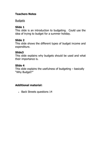 GCSE Applied Business : Unit 3 - Cashflow