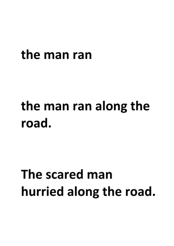 Improving sentence structure and vocab