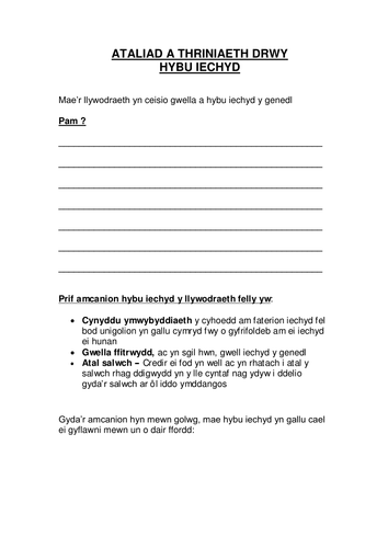 Gwasanaethau - hybu iechyd