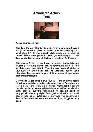 Gwasanaethau - astudiaeth achos