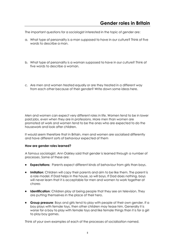 Gender Socialisation