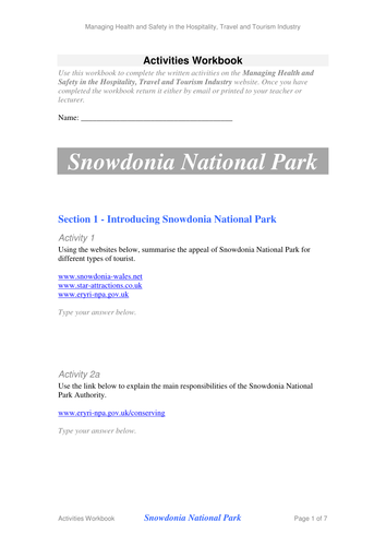 Health and Safety in the Tourism Industry Workbook