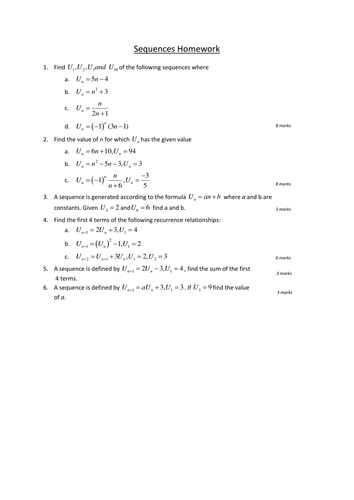 C1 HW Sequences