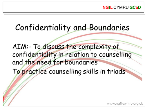 Counselling Skills - Confidentiality and boundarie