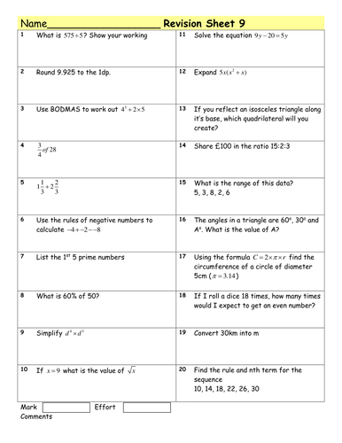 maths-revision-sheets-for-foundation-gcse-teaching-resources