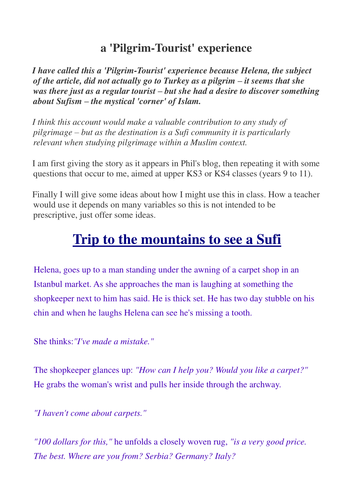 Pilgrimage and Sufism reflections