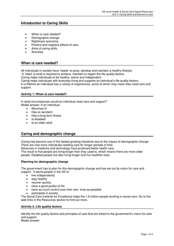 Caring Skills and Barriers to Care U3 M1