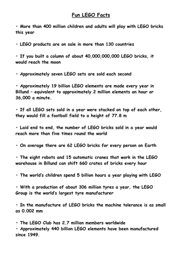 Life in the sixties - Fun LEGO facts