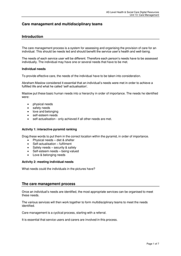 Care Management and Multidisciplinary Teams