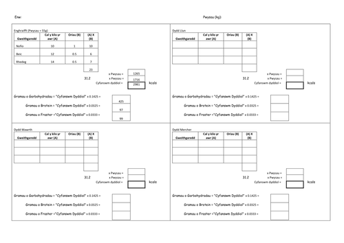 Mathemateg Ffwythiannol Blwyddyn 8 taflen-cymorth