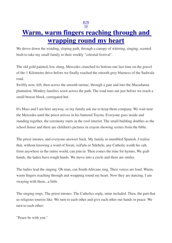 articles about life, death, religion and the world