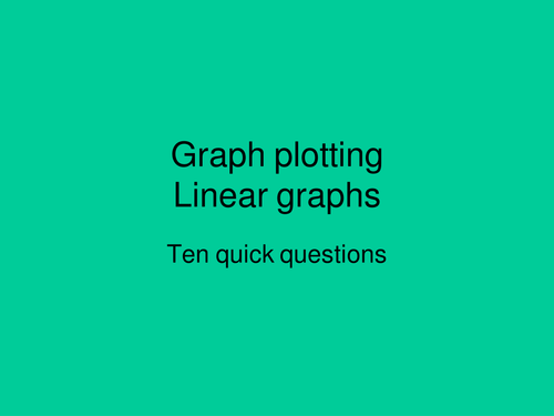 Maths starter plenary for straight line graphs AFL