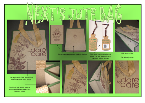 Textiles Technology - Next bag worksheet