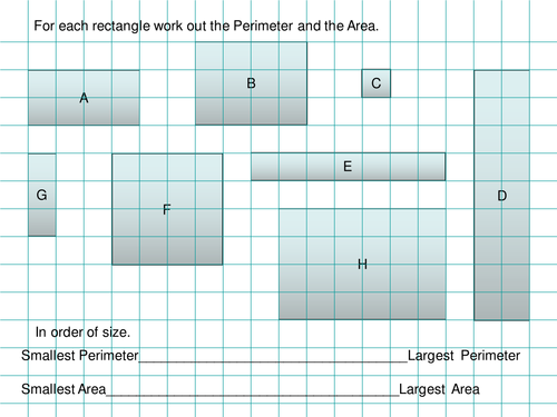 Maths Area & Perimeter of rectangles starter