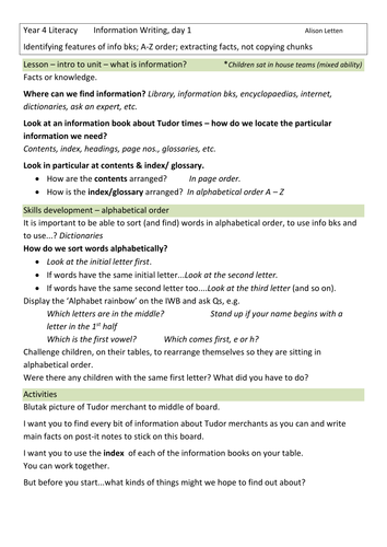 Year 4 Information Writing Tudors link