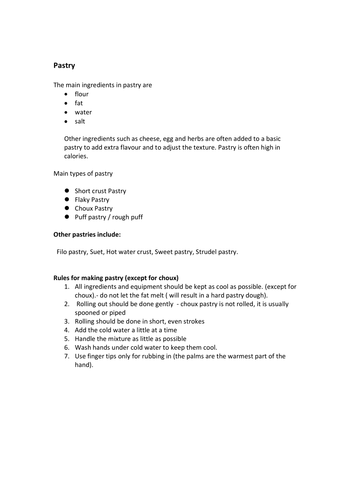 Food Technology - Pastry