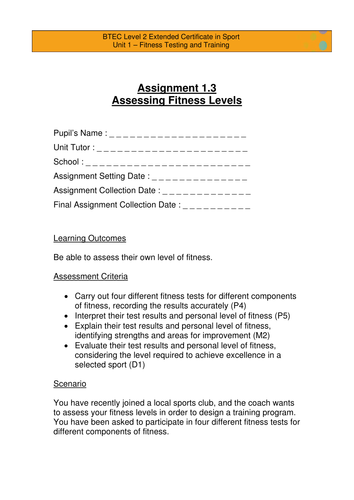 Extended Certificate in Sport - Assignment 1.3