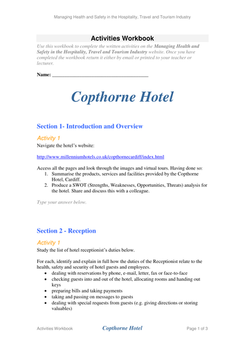 Health & Safety in the Tourism Industry Workbook