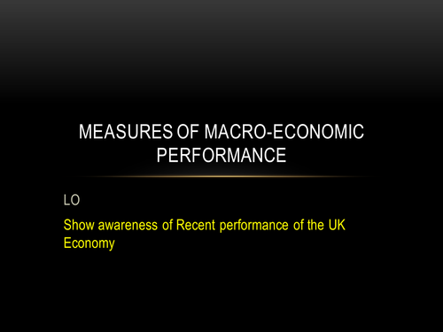 Macroeconomic performance
