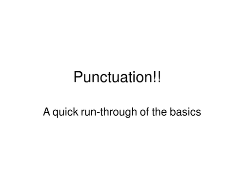 Self Study Revision PP on Punctuation