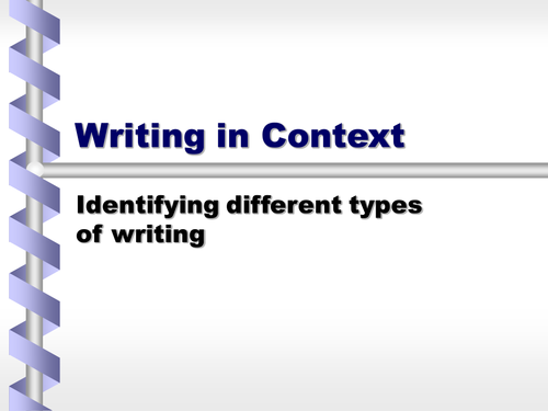 Writing in Context language Starter