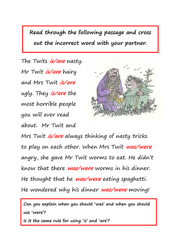 Worksheets Was Were Work Sheet using isare and waswere worksheet by claire tunnicliffe preview resource