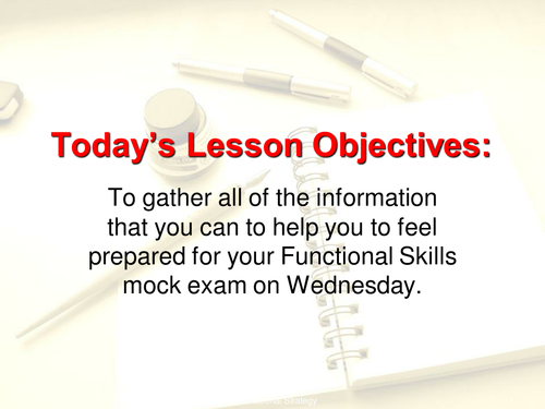 Functional Skills English prep for the exam