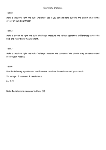 Electricity Challenge/ Circus