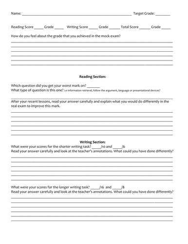 AQA New Specification Mock Pupil Analysis