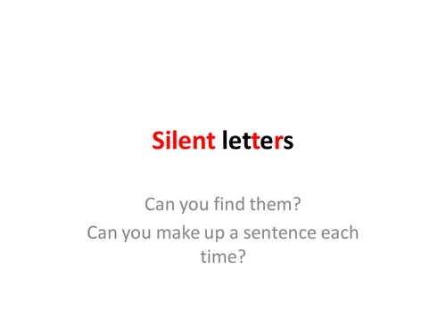 silent letters in English