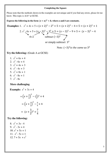 completing-the-square-gcse-a-a-grade-also-4-c1-teaching-resources