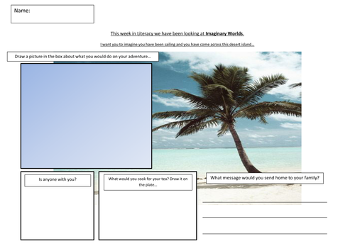 Desert island activity pdf picture