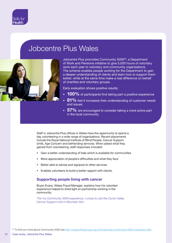 Jobcentre Plus Wales Volunteering Case Study
