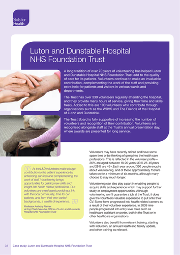 Luton and Dunstable NHS Volunteering Case Study