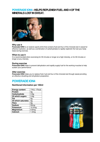 Powerade and homeostasis | Teaching Resources
