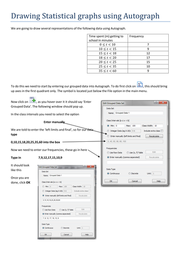 Maths Drawing Statistical Graphs on Autograph