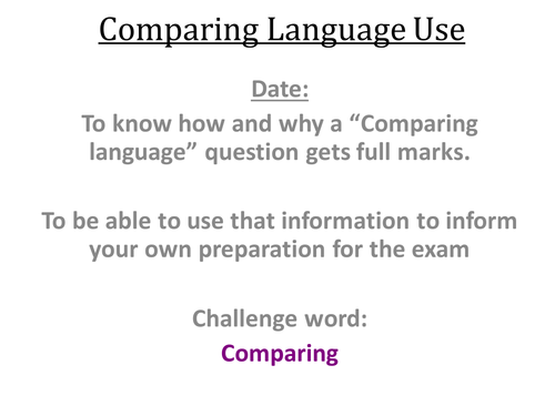 AQA Example answer to comparing language lesson PP